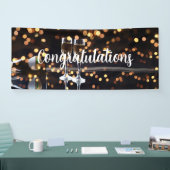 Bokeh champagneglazen spandoek (Beurs)