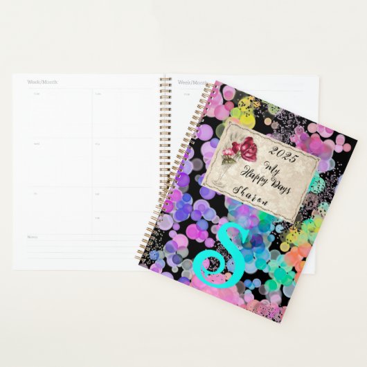 Bokeh coloré Momogramme Abstrait Saint-Valentin (Devant avec enveloppe)