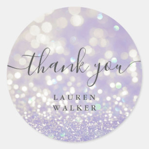bokeh crystal glitter monogram bedankt Sticker