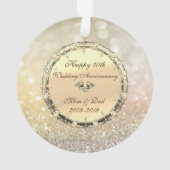 Bokeh, Diamonds 50th Wedding Jubileum Ornament (achterkant)