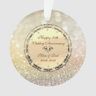 Bokeh, Diamonds 50th Wedding Jubileum Ornament
