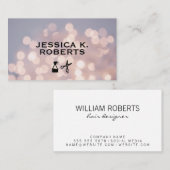 Bokeh Elegant Salon Shears Spray Bottle Visitekaartje (Voorkant / Achterkant)