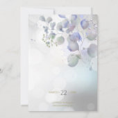 Bokeh en Lila Munt Eucalyptus Save the Date Kaart (Achterkant)