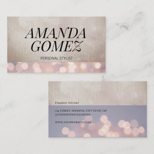 Bokeh en Lux Texture Visitekaartje (Voorkant / Achterkant)