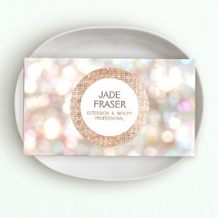 Bokeh en Roos Gold Sequin Beauty en Mode Visitekaartje