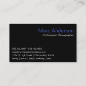 Bokeh et carte de visite D1 de photographe de zoom (Dos)