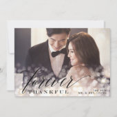 Bokeh Flare Trouwfoto Dank u kaart (Voorkant)