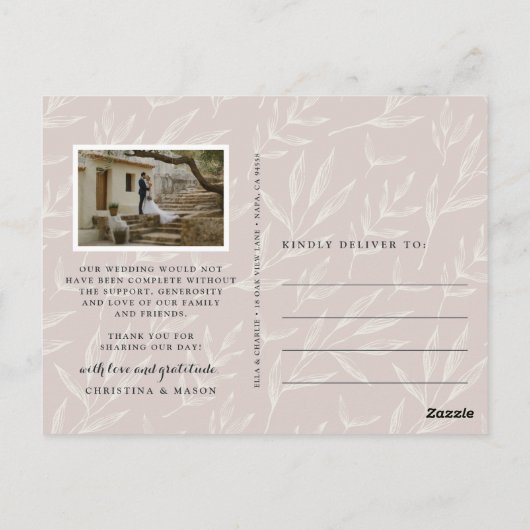 Bokeh Flare Wedding Foto Dank je Briefkaart (Achterkant)