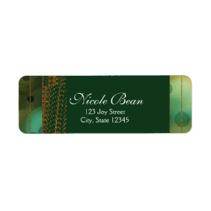 Bokeh Glam Greem Beige & Gold Modern Trendy Etiket