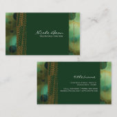 Bokeh Glam Green & Gold Chic Cartes de visite (Devant / Derrière)