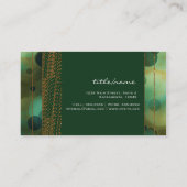 Bokeh Glam Green & Gold Chic Cartes de visite (Dos)
