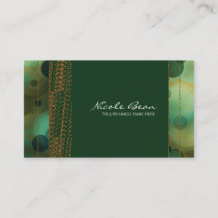 Bokeh Glam Green & Gold Chic Visitekaartjes
