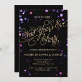 Bokeh Glam Nouvel An's Eve Party Invitation (Devant / Derrière)