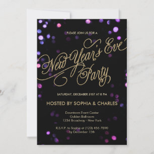 Bokeh Glam Nouvel An's Eve Party Invitation