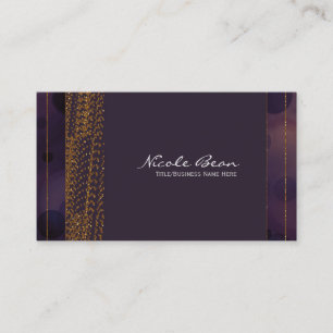 Bokeh Glam Paarse & Gouden Chic Visitekaartjes