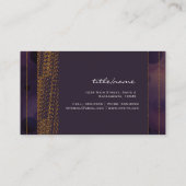 Bokeh Glam Purple & Gold Chic Cartes de visite (Dos)