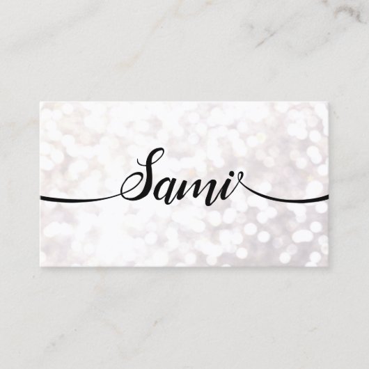 Bokeh Glitter Calligraphy Font Networking card Visitekaartje (Voorkant)