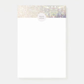 bokeh gold iridescent glitter monogram post-it® notes (Voorkant)