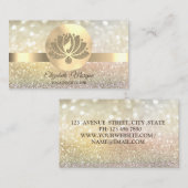 Bokeh Gold, Lotus Flower Yoga Instructor Visitekaartje (Voorkant / Achterkant)