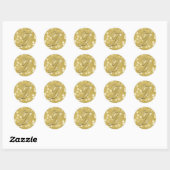 Bokeh Gold Monogram D Envelope Seal Ronde Sticker (Vel)