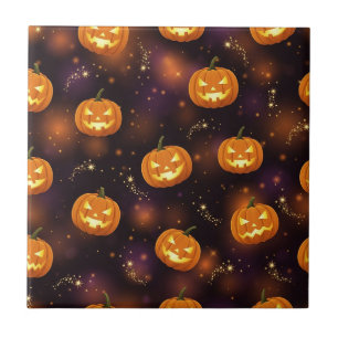 Bokeh Halloween Glowende Jack-O’ Lantern (4) Tegeltje