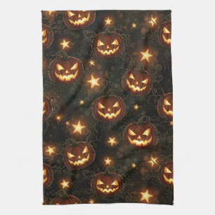 Bokeh Halloween Naadloos Glowende Jack-O'-Lanter Theedoek