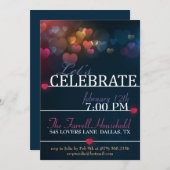 Bokeh Hearts valentijn Love Party Invite Kaart (Voorkant / Achterkant)