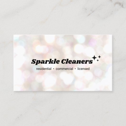 Bokeh House Cleaner Service Stars Visitekaartje (Voorkant)
