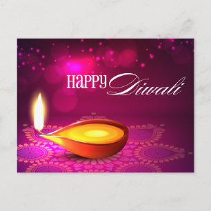 Bokeh licht Diwali lamp Briefkaart