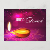 Bokeh licht Diwali lamp Briefkaart (Voorkant)