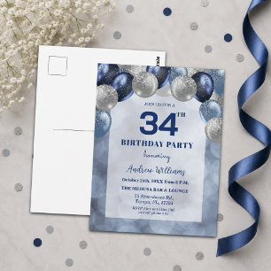 Bokeh Lichten 34e Glitterballonnen Verjaardagsfees Briefkaart
