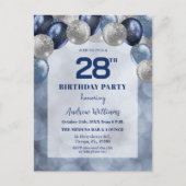 Bokeh Lights 28e Glitter Ballons Invitation Annive (Devant)
