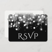 Bokeh Lights Black en White RSVP (Voorkant / Achterkant)