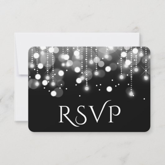 Bokeh Lights Black en White RSVP (Voorkant)