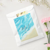 Bokeh Lights Modern Beach Wedding Bedankzakje (Gezegeld)