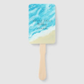 Bokeh Lights Modern Beach Wedding Handwaaier (Voorkant)