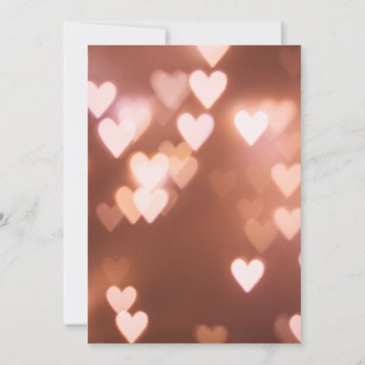 Bokeh Lights, Roze Heart Housewarming Party Invite Aankondiging (Achterkant)