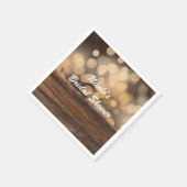 Bokeh Lights & Wood Rustic Sparkle Wedding Servetten (Hoek)