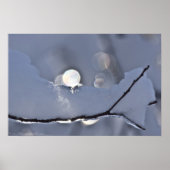Bokeh Moon Rise Over Snow Ice Winter Poster (Voorkant)