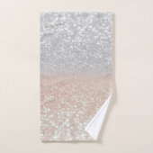 Bokeh ombré pailleté argent moderne (Serviette à main)