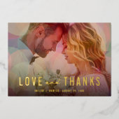 Bokeh overlay bruiloft Folie dank u kaart (Voorkant)