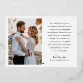 Bokeh overlay bruiloft Folie dank u kaart (Achterkant)