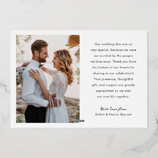 Bokeh overlay bruiloft Folie dank u kaart (Achterkant)