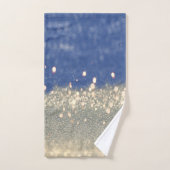 Bokeh Pailleté Or Bleu Moderne (Serviette à main)