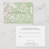 bokeh pastel crystal gift certificate visitekaartje (Voorkant / Achterkant)