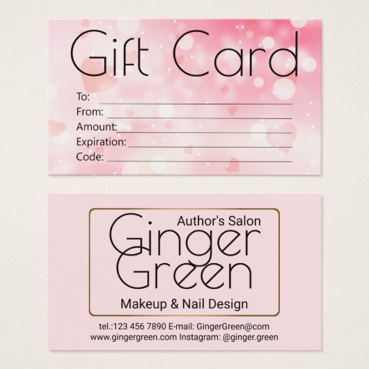 Bokeh rose simple et élégant (Devant & derrière)