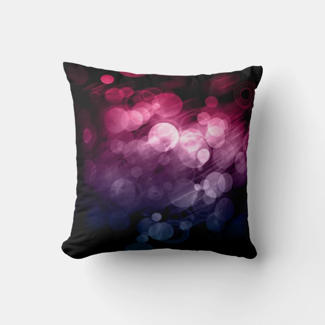 Bokeh rose, violet et bleu Coussin conçu 1 (Recto)