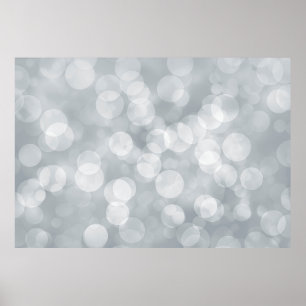 Bokeh Silver Grijze overlay Poster