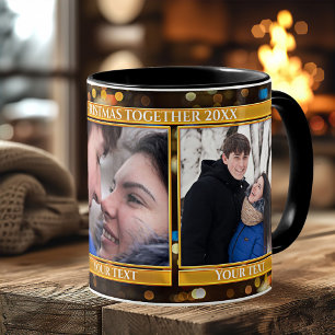 Bokeh Sparkling Lights 3 Photos Christmas Mug