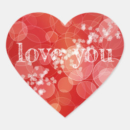 Bokeh stijl rode verloop textuur hart sticker